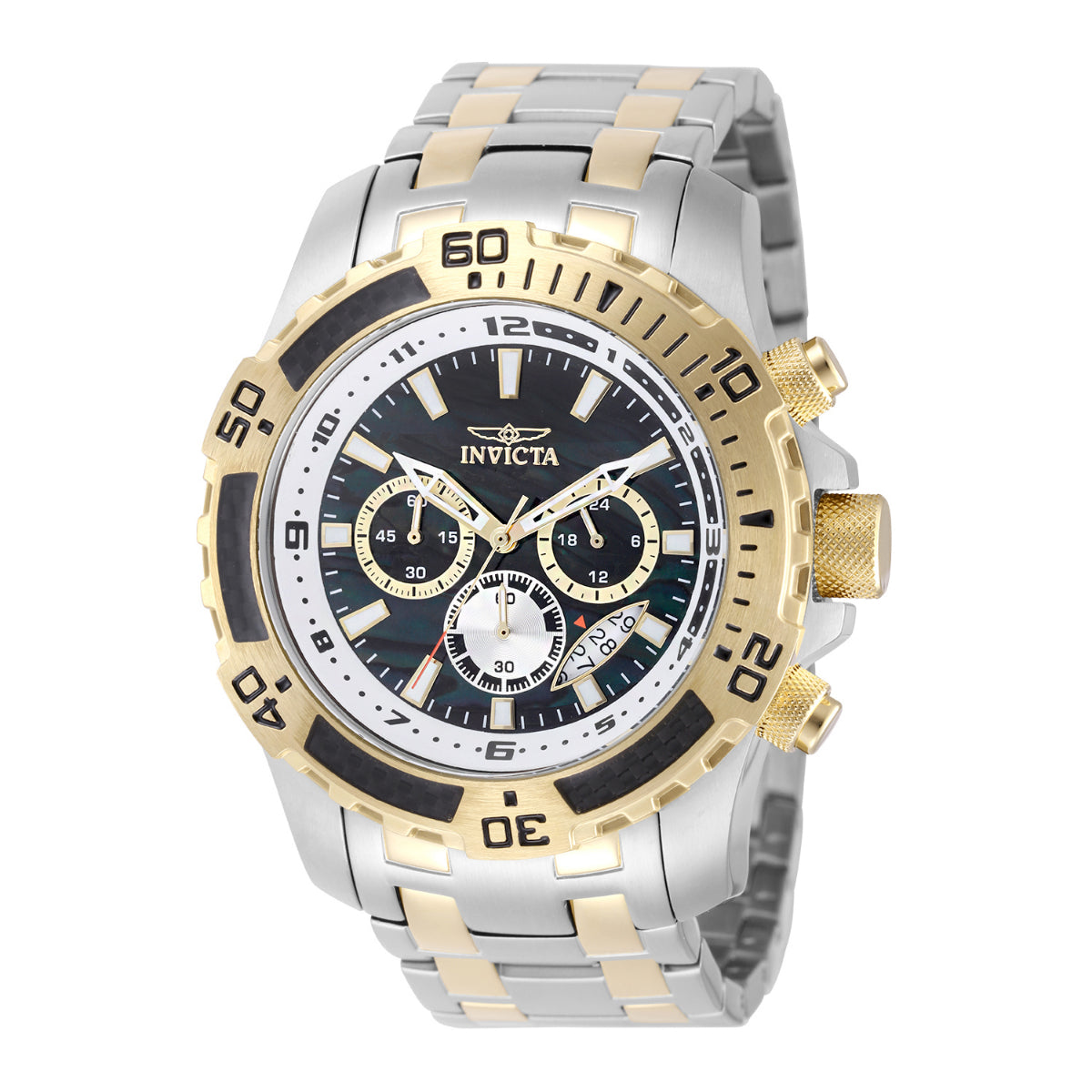 Invicta Pro Diver SCUBA Men's Watch w/ Abalone Dial - 51mm. Gold. Steel (49852)