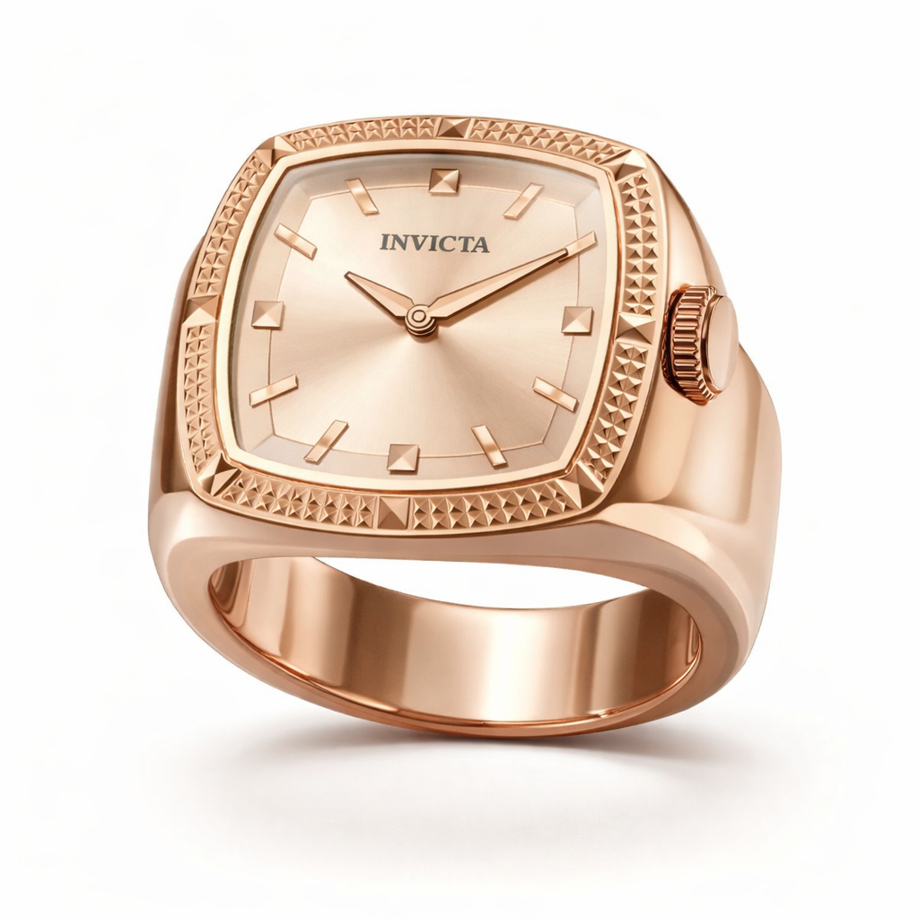 Open Box Invicta Mini Ring Watch Women's Watch - 23.5mm, Rose Gold (AIC-50639)