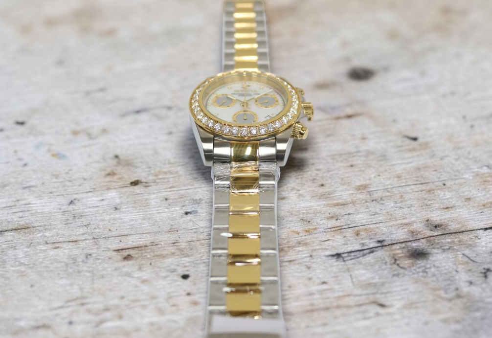 Invicta Elite Speedway Ascent Prestige 4.0 CT Certified LG Diamond Edition Swiss Ronda Z60 Caliber Men's Watch w/ Mother of Pearl Dial - 42mm, Gold, Steel (51103)