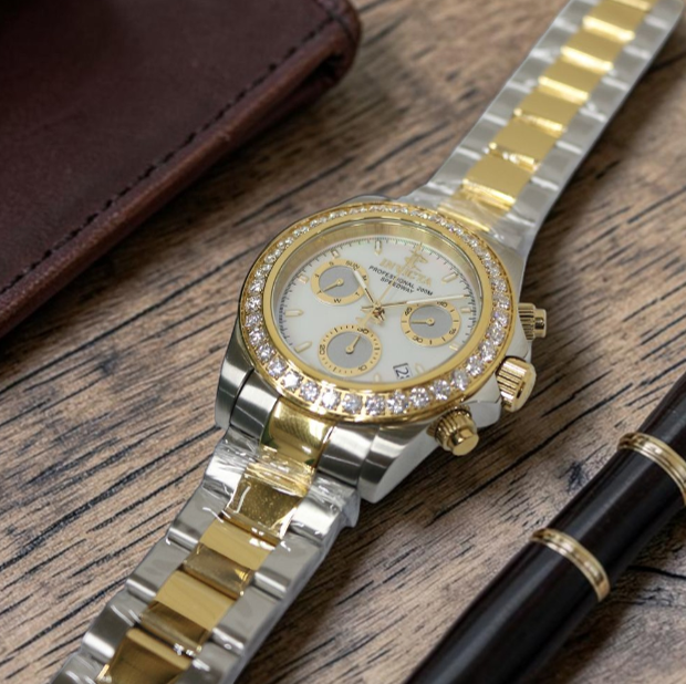 Invicta Elite Speedway Ascent Prestige 4.0 CT Certified LG Diamond Edition Swiss Ronda Z60 Caliber Men's Watch w/ Mother of Pearl Dial - 42mm, Gold, Steel (51103)