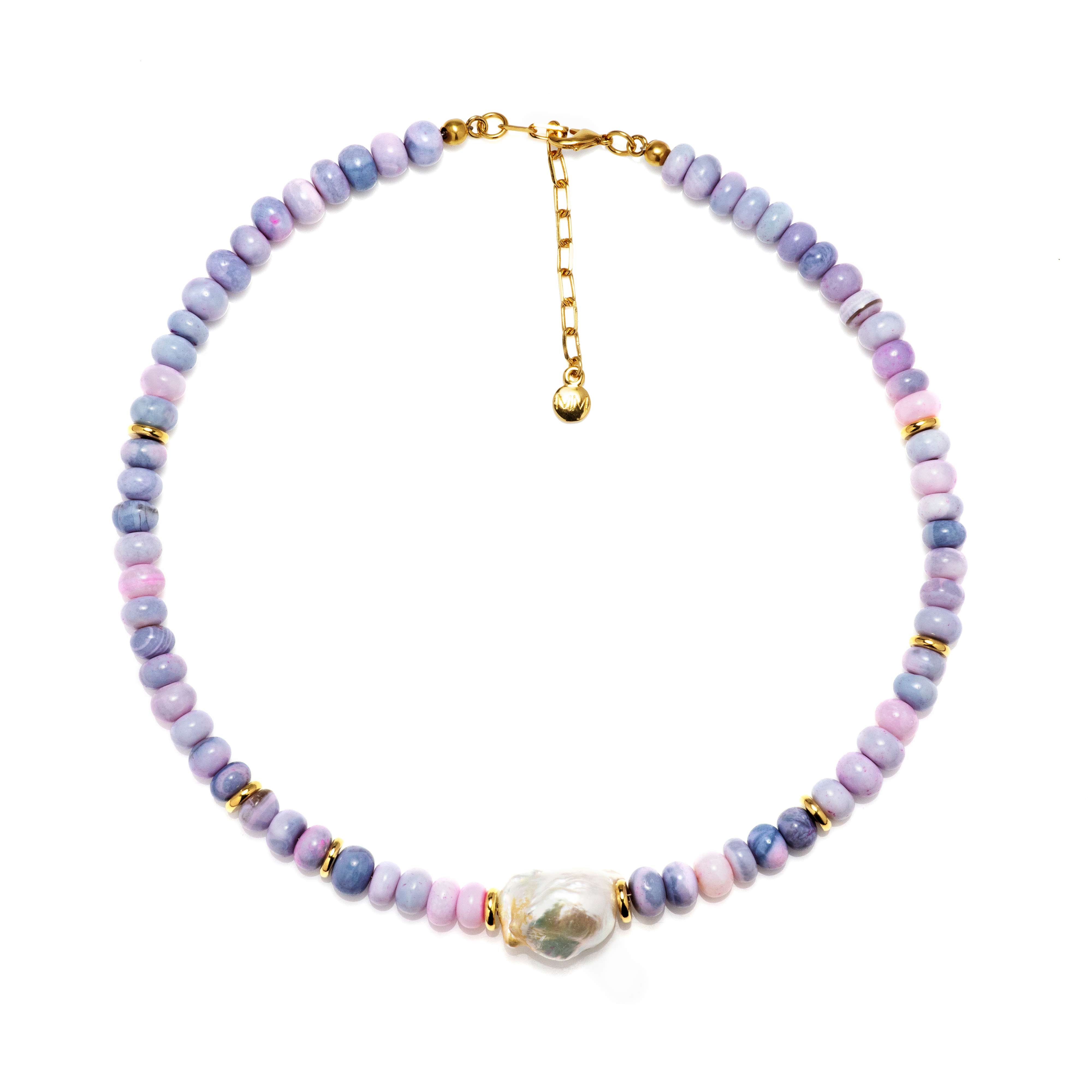 MAYAMAR Opal choker with pearl (MM-00872)