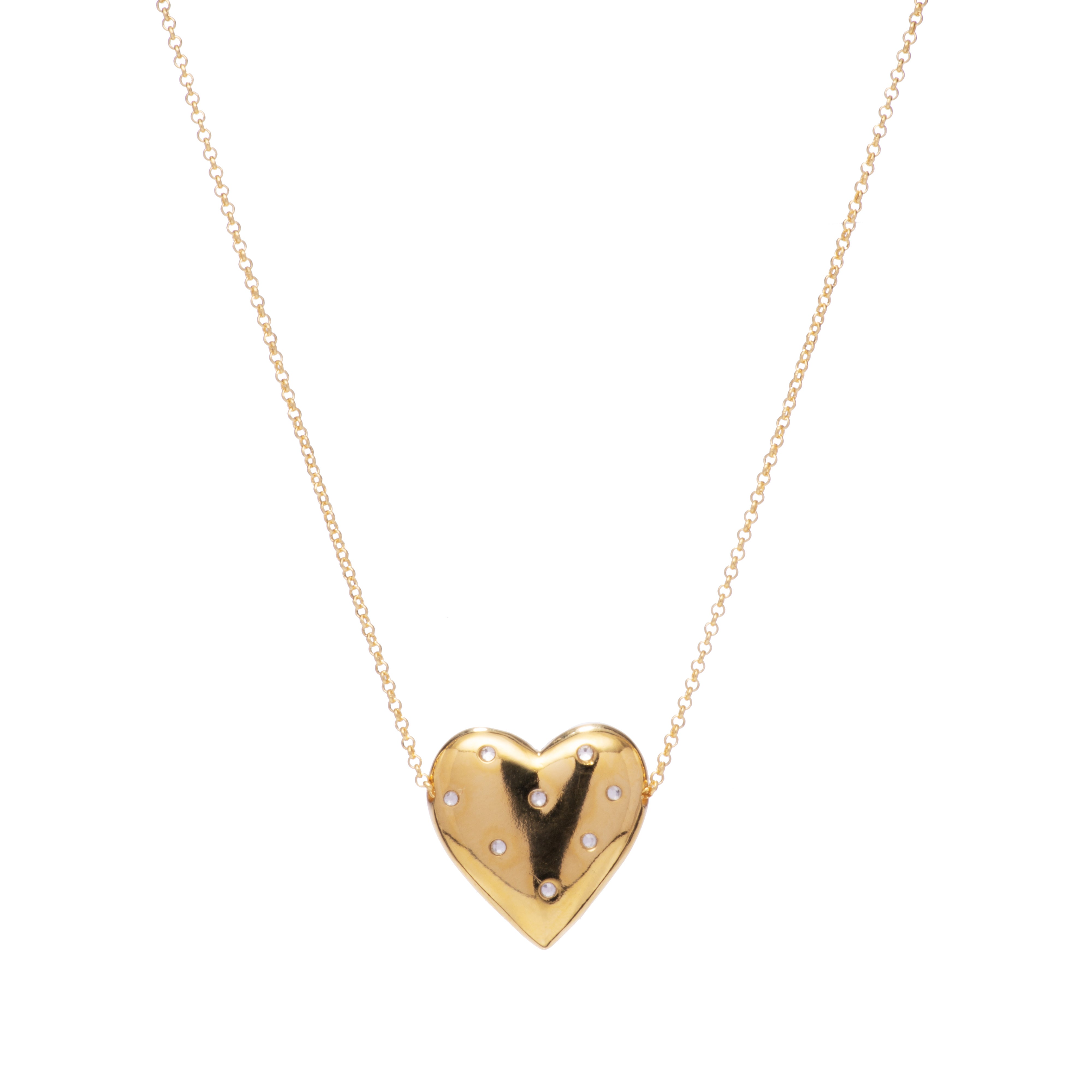 MAYAMAR Heart charm chain necklace with cristal details (MM-01210)