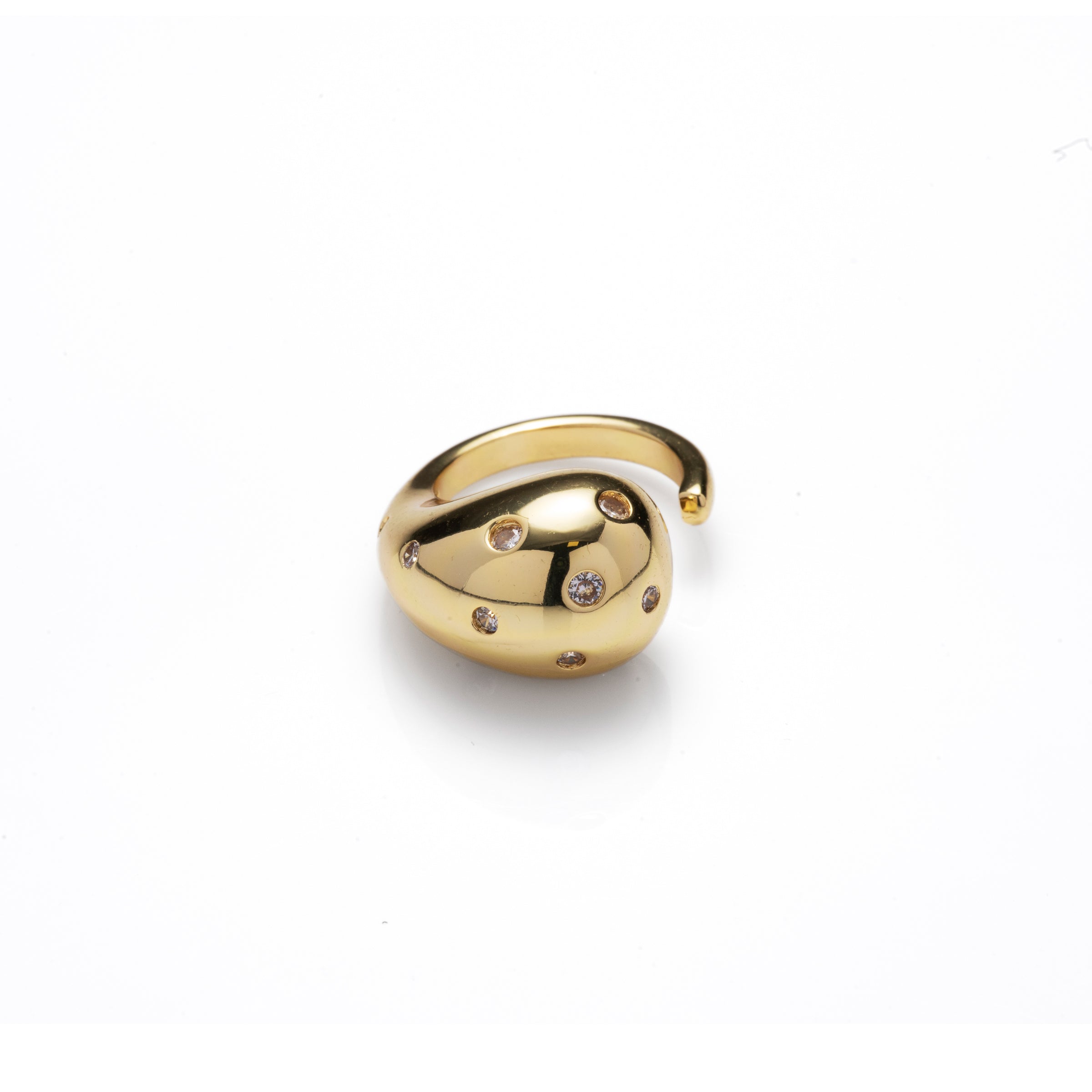 MAYAMAR Drop shaped ring with white cristals (MM-01170)