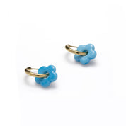 MAYAMAR Hoop with blue flower shaped beads (MM-01176)