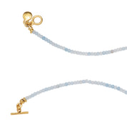 MAYAMAR Aquamarine necklace with mushroom charm crystal detail (MM-01143)