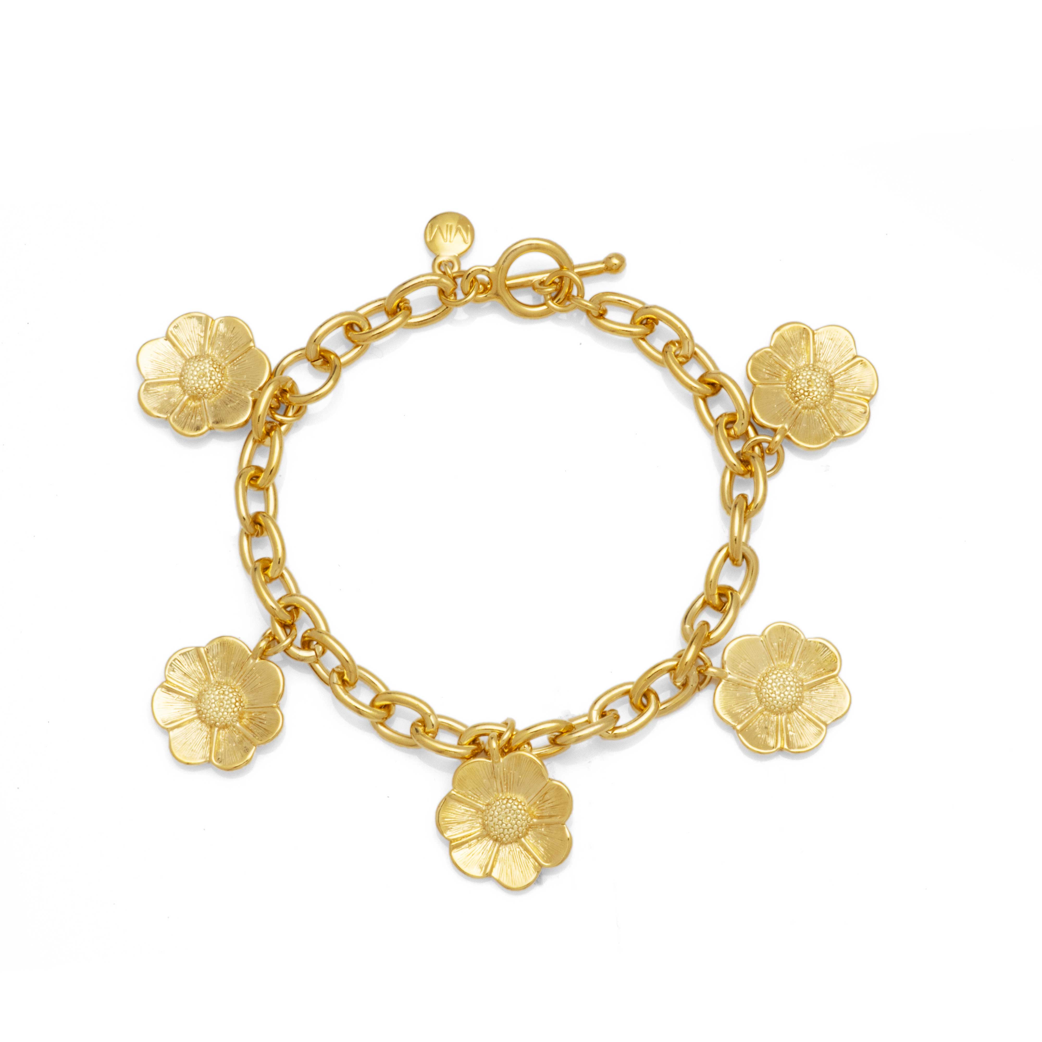 MAYAMAR Flower bracelet w / double adjusted toggle closure (MM-00754)