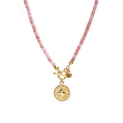 MAYAMAR Pink quartz and starpendant necklace w/ toggle (MM-00767)