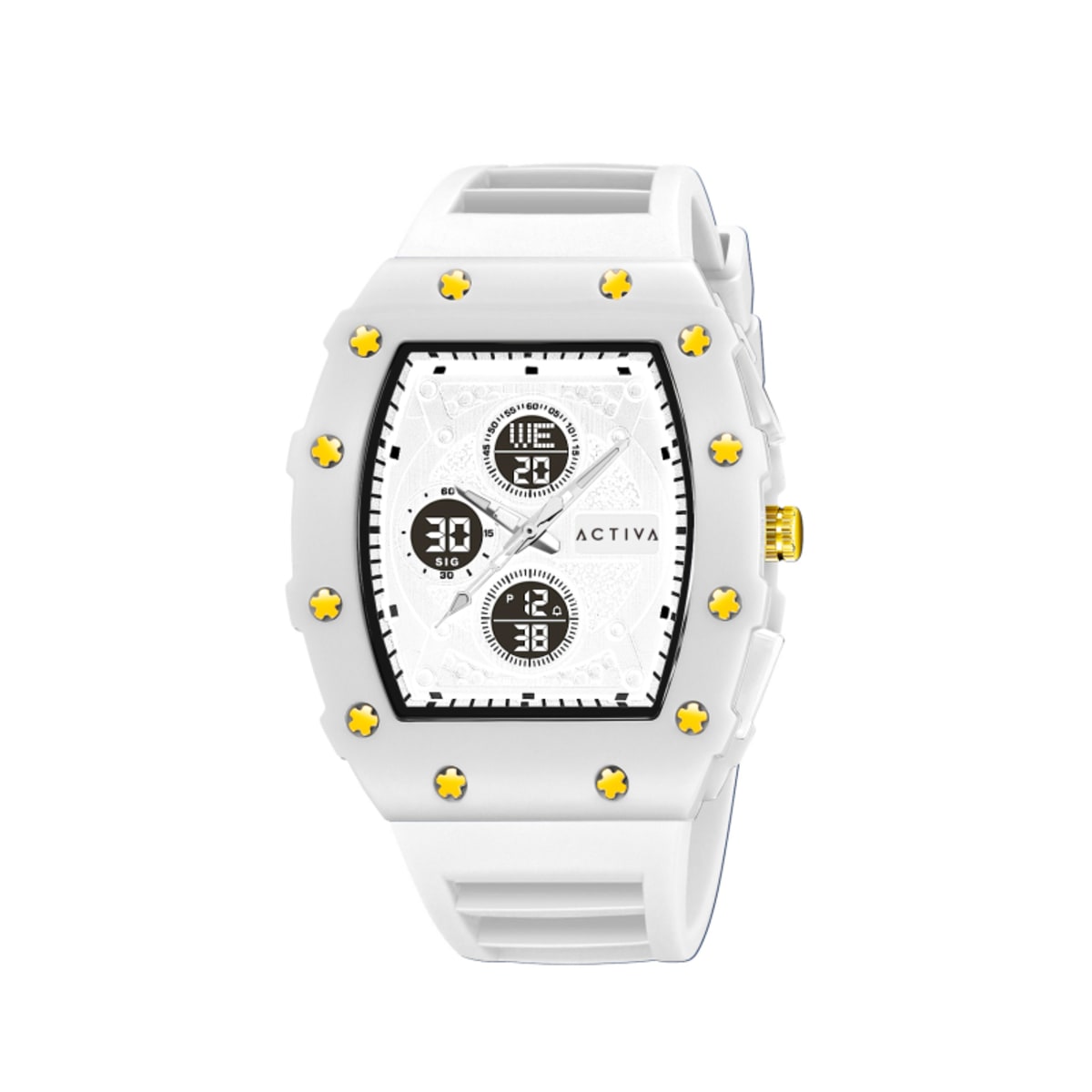 Activa X Invicta Digital Essentials Men's Watch - 42.8mm, White (ACW2605-006)