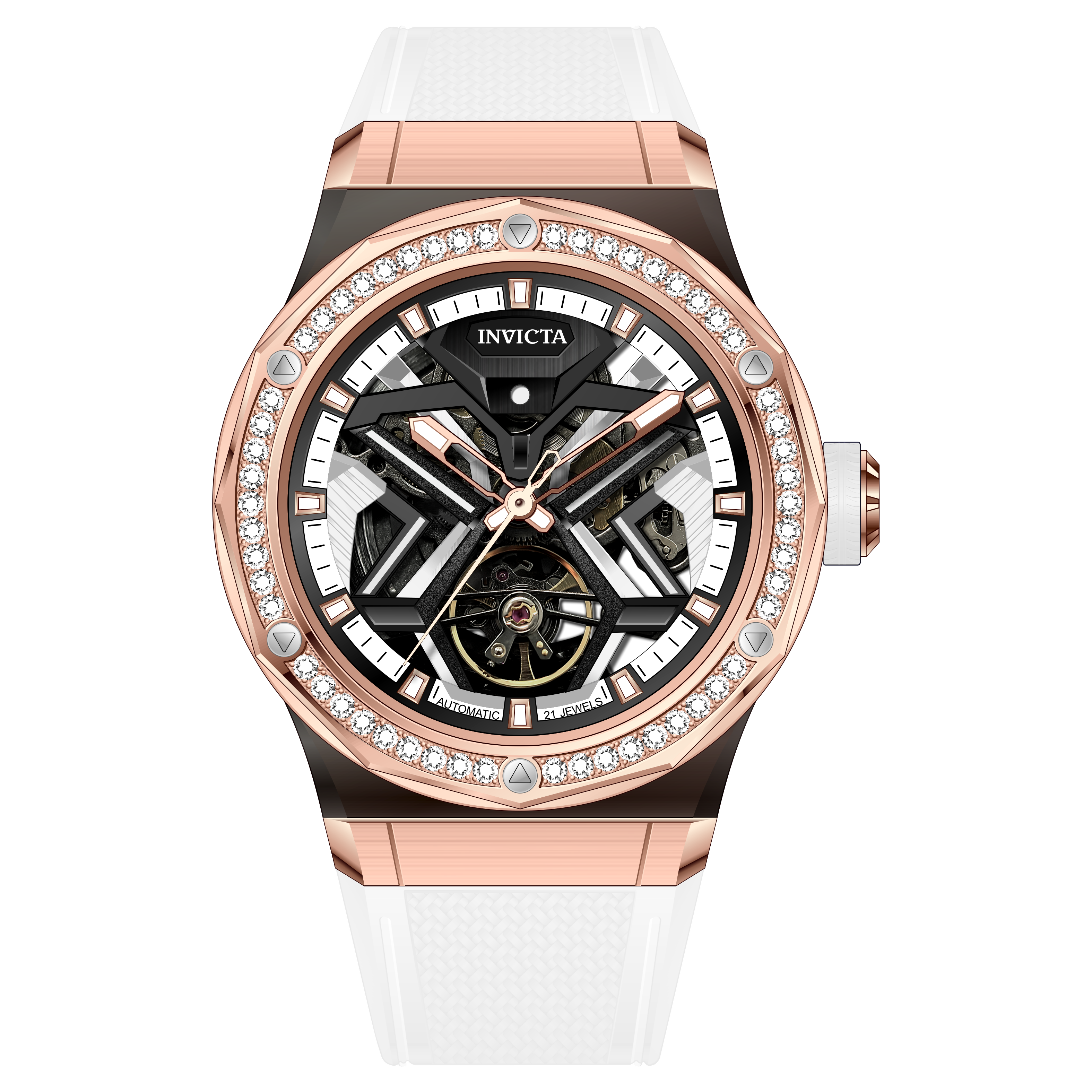 Invicta Objet D Art Diamond Automatic Men's Watch - 45mm, White with Interchangeable Strap (70137)