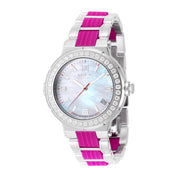 Invicta JT Auraglyph 1.4 CT Certified LG Diamond Women's Watch  -  36mm, Fuchsia, Steel (51355)