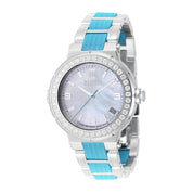 Invicta JT Auraglyph 1.4 CT Certified LG Diamond Women's Watch  -  36mm, Light Blue, Steel (51356)