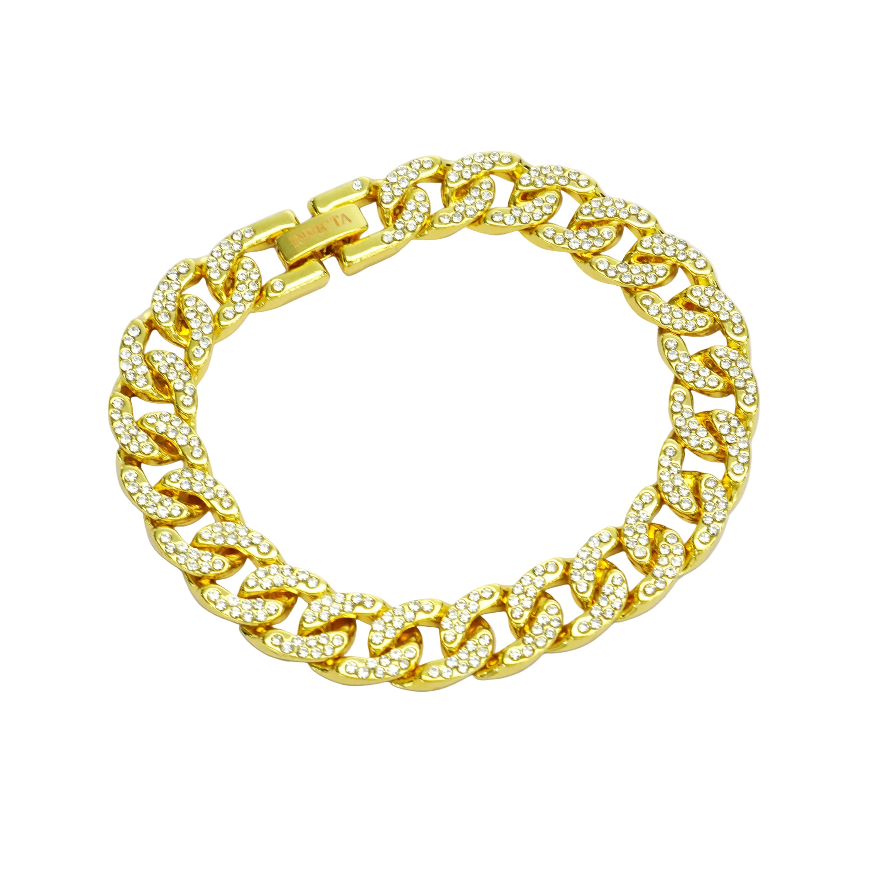 Invicta Elements Iced Out Cuban Chain Bracelet. Gold (80933)