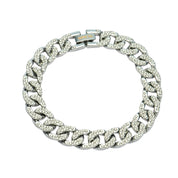 Invicta Elements Iced Out Cuban Chain Bracelet. Silver (80934)