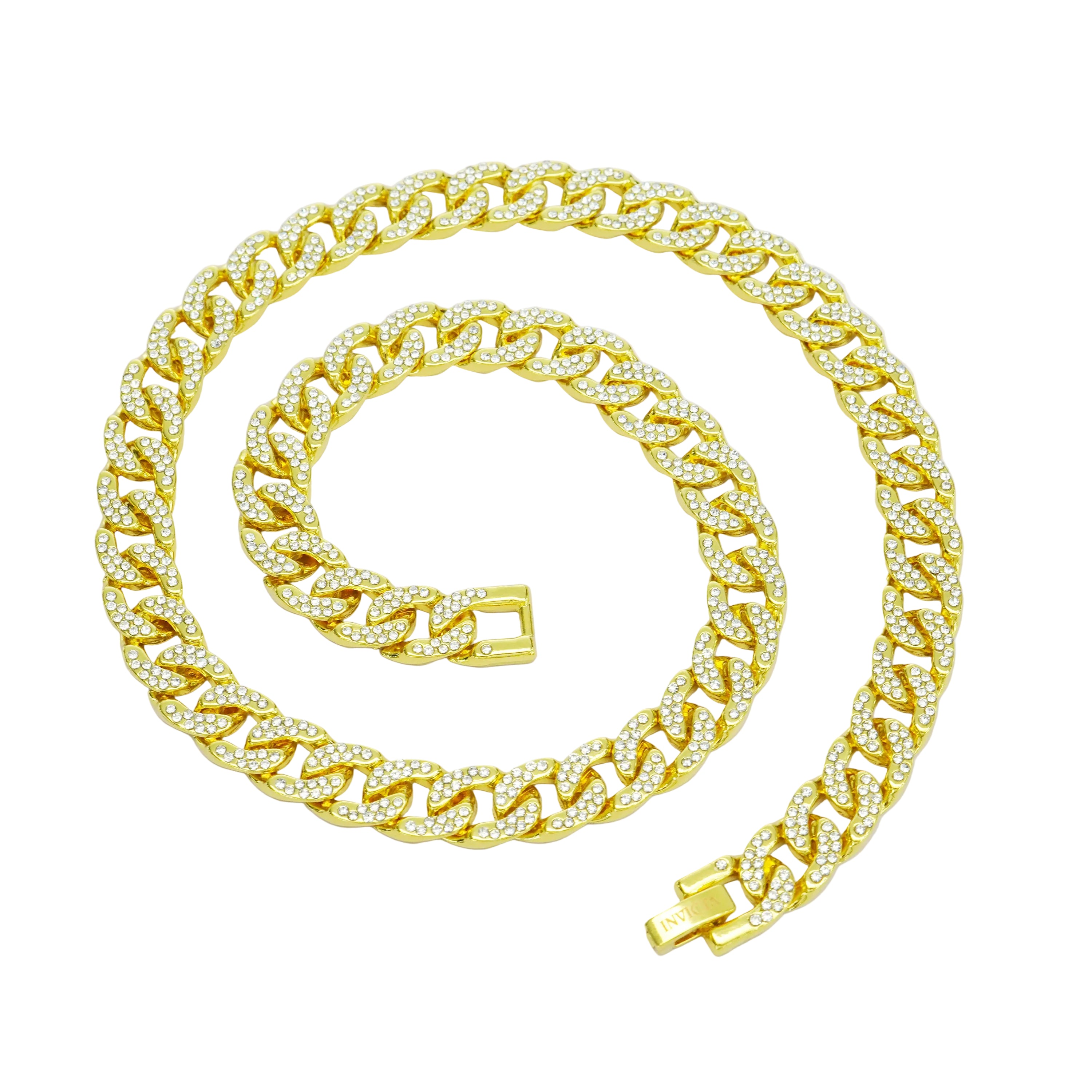 Invicta Elements Iced Out Cuban Chain Necklace. Gold (80935)