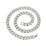 Invicta Elements Iced Out Cuban Chain Necklace. Silver (80936)