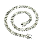 Invicta Elements Iced Out Cuban Chain Necklace. Silver (80940)