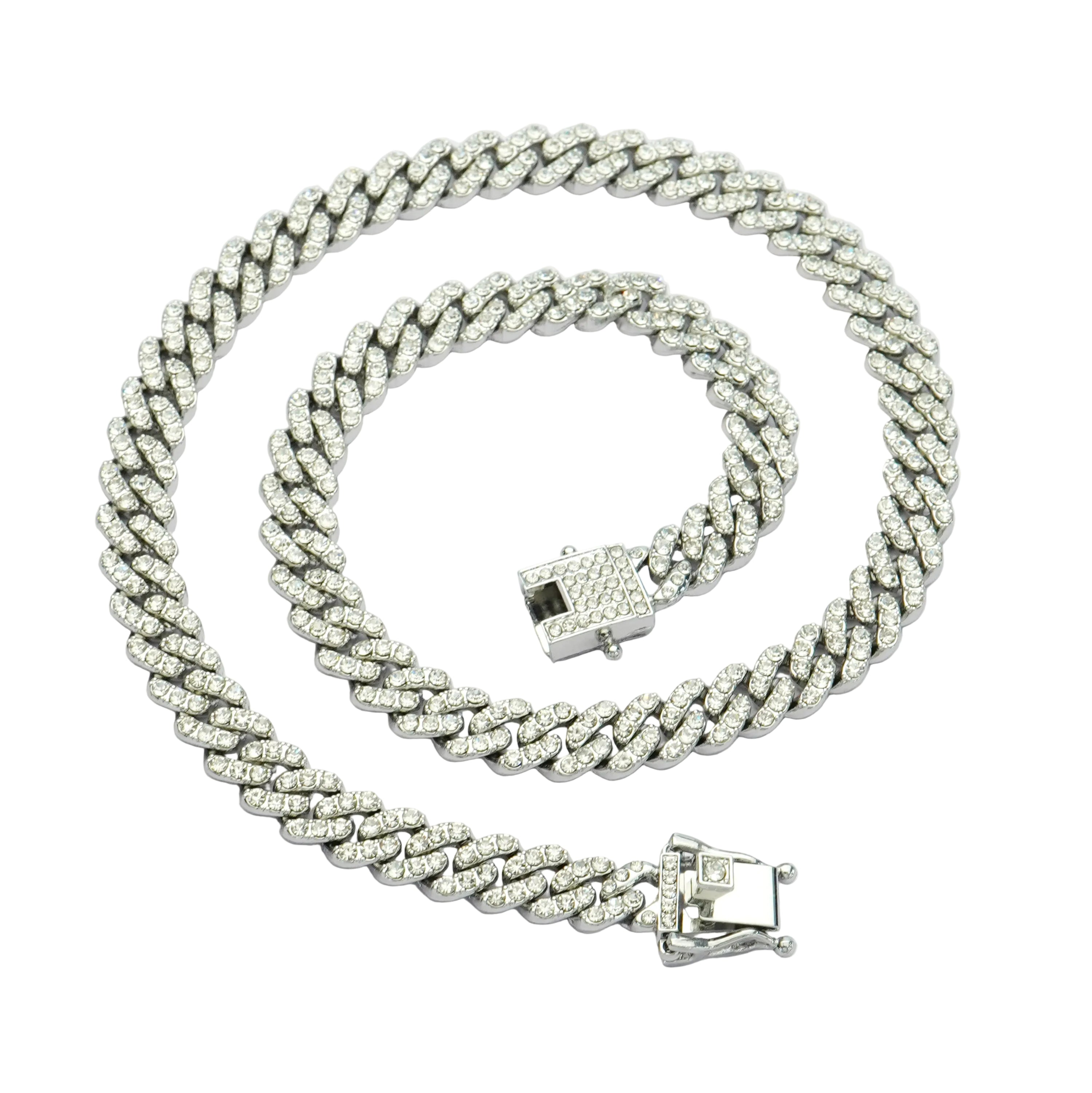 Invicta Elements Iced Out Cuban Chain Necklace. Silver (80940)