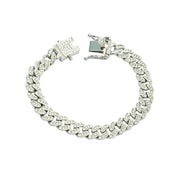Invicta Elements Iced Out Cuban Chain Bracelet. Silver (80942)