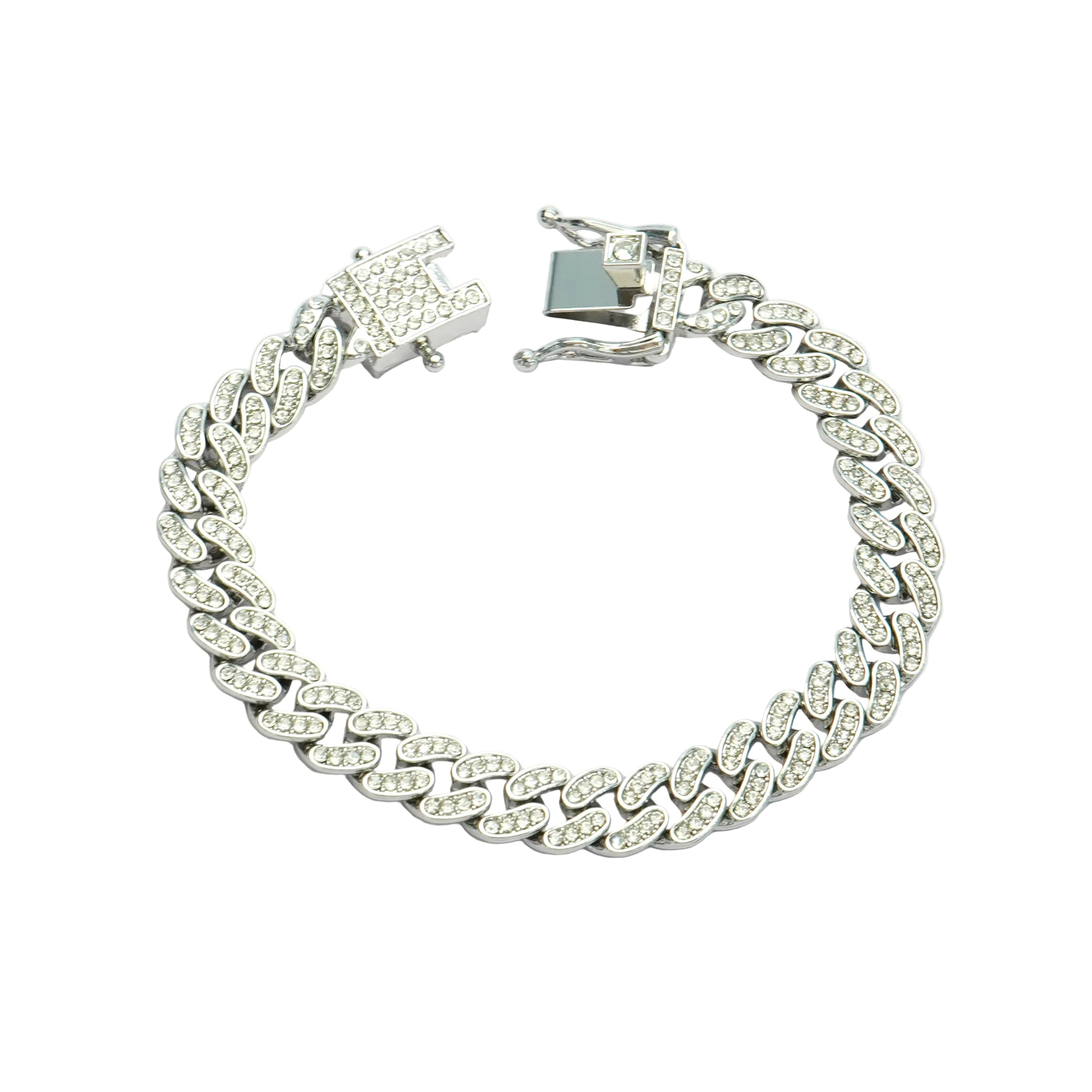 Invicta Elements Iced Out Cuban Chain Bracelet. Silver (80942)