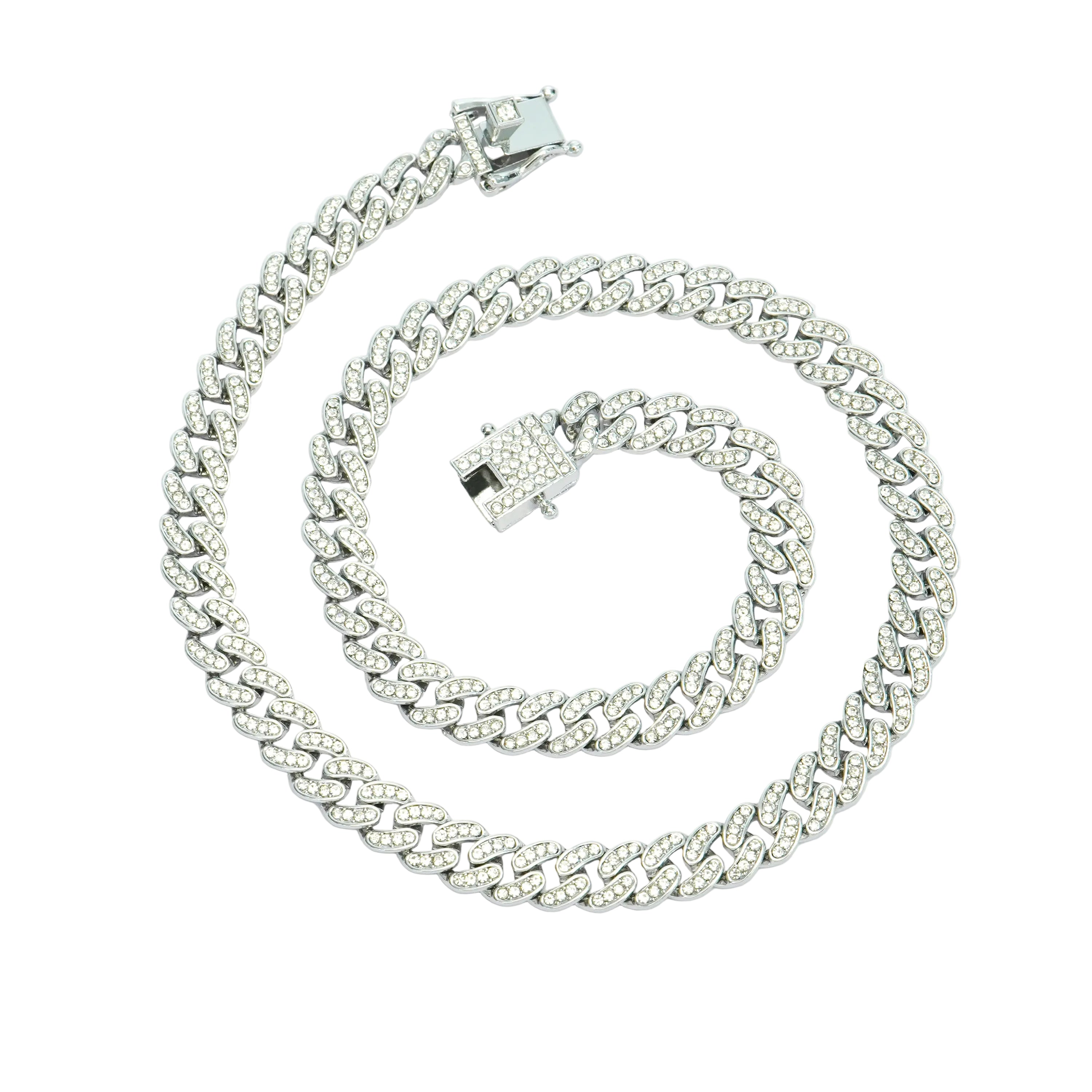 Invicta Elements Iced Out Cuban Chain Necklace. Silver (80944)