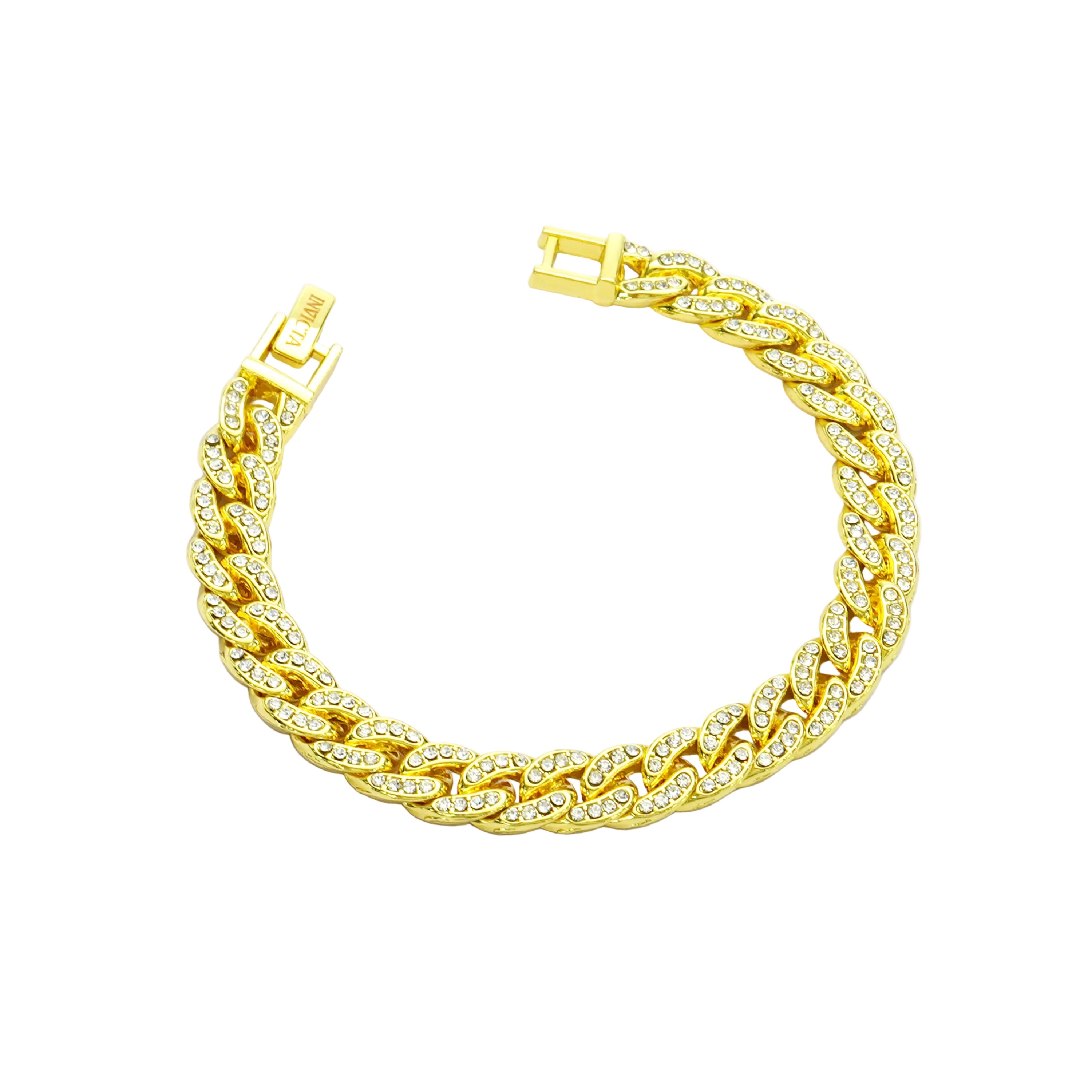 Invicta Elements Iced Out Cuban Chain Bracelet. Gold (80945)