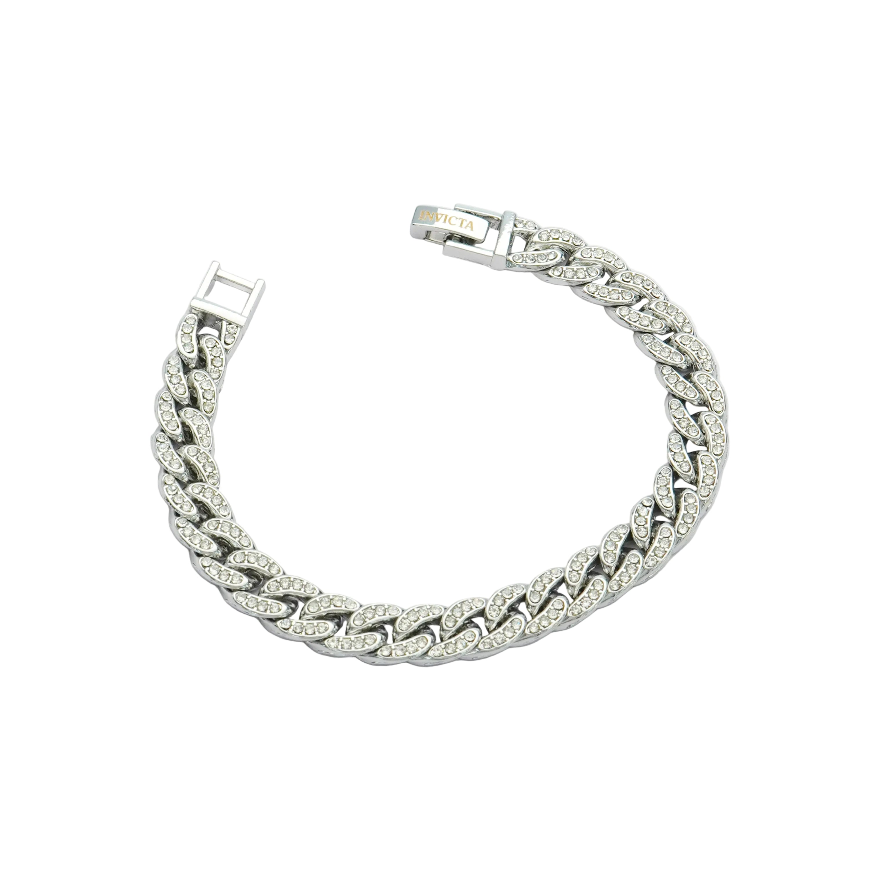 Invicta Elements Iced Out Cuban Chain Bracelet. Silver (80946)