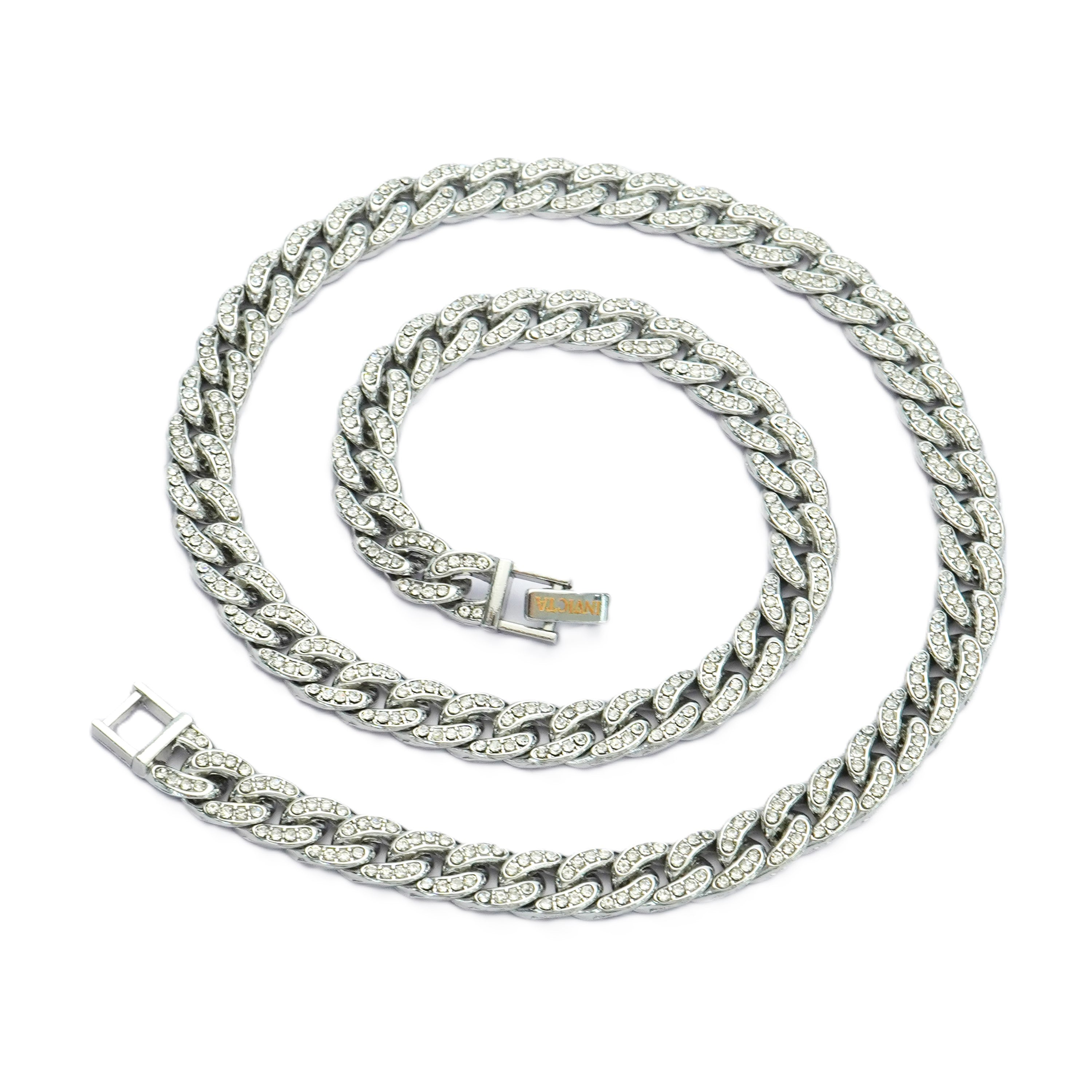 Invicta Elements Iced Out Cuban Chain Necklace. Silver (80948)