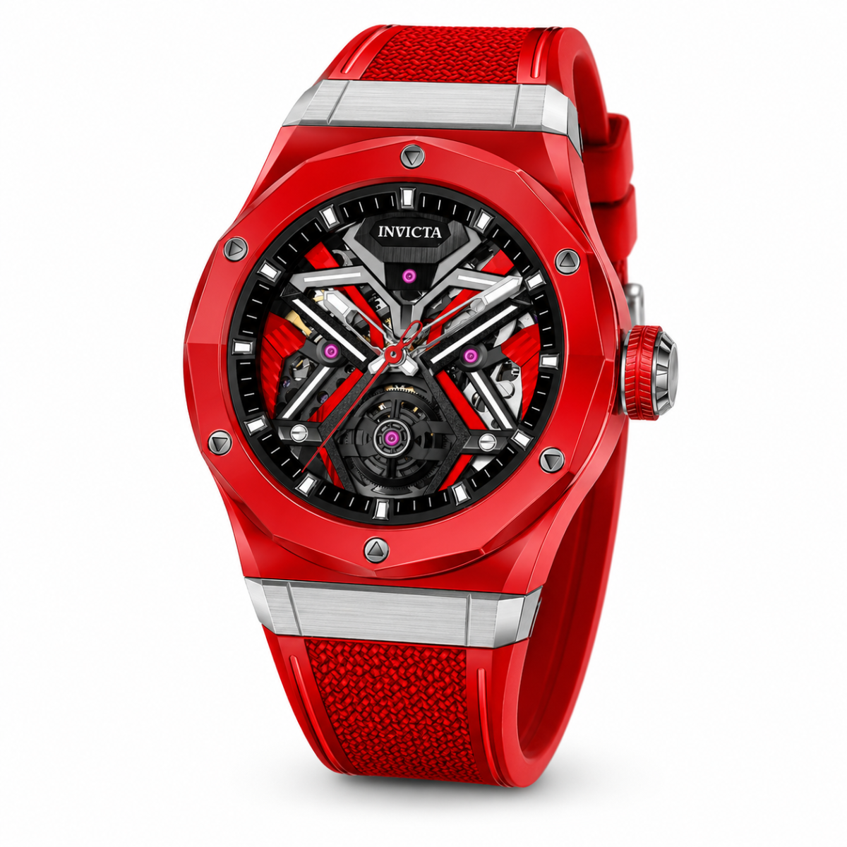 Invicta Celestial Orbitha Automatic Men's Watch w/ Skeleton Dial - 45mm, Red (69542)