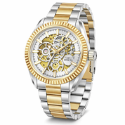Invicta Objet D Art Glyph Automatic Men's Watch w/ Skeleton Dial - 43mm. Silver. Gold (69753)