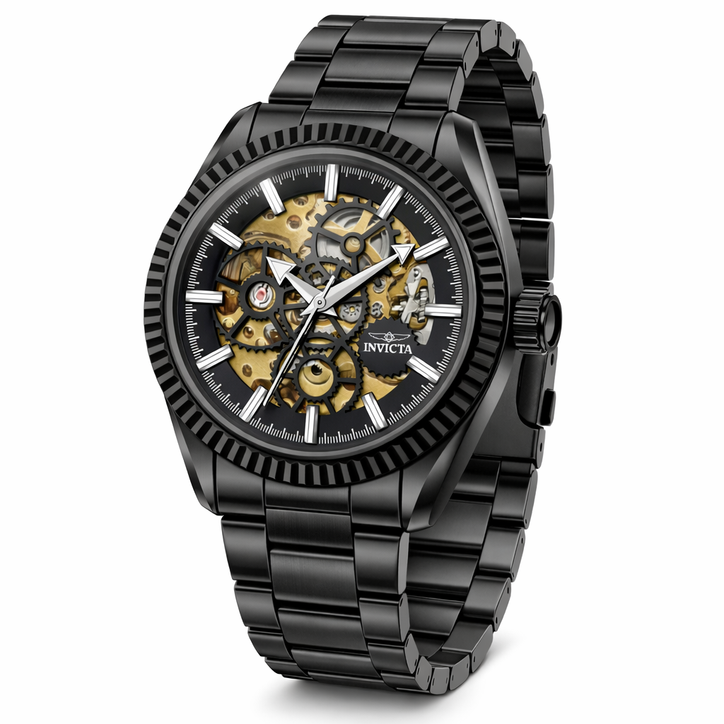 Invicta Objet D Art Glyph Automatic Men's Watch w/ Skeleton Dial - 43mm. Black (69754)