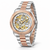 Invicta Objet D Art Glyph Automatic Men's Watch w/ Skeleton Dial - 43mm. Silver. Rose Gold (69756)
