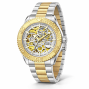 Invicta Objet D Art Glyph Automatic Men's Watch w/ Skeleton Dial - 43mm. Silver. Gold (69760)