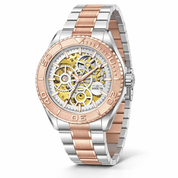 Invicta Objet D Art Glyph Automatic Men's Watch w/ Skeleton Dial - 43mm. Silver. Rose Gold (69763)
