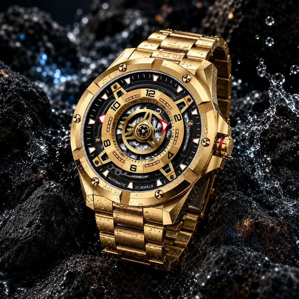Invicta Racing Interpoint Automatic Men's Watch - 43.5mm, Gold (70078)