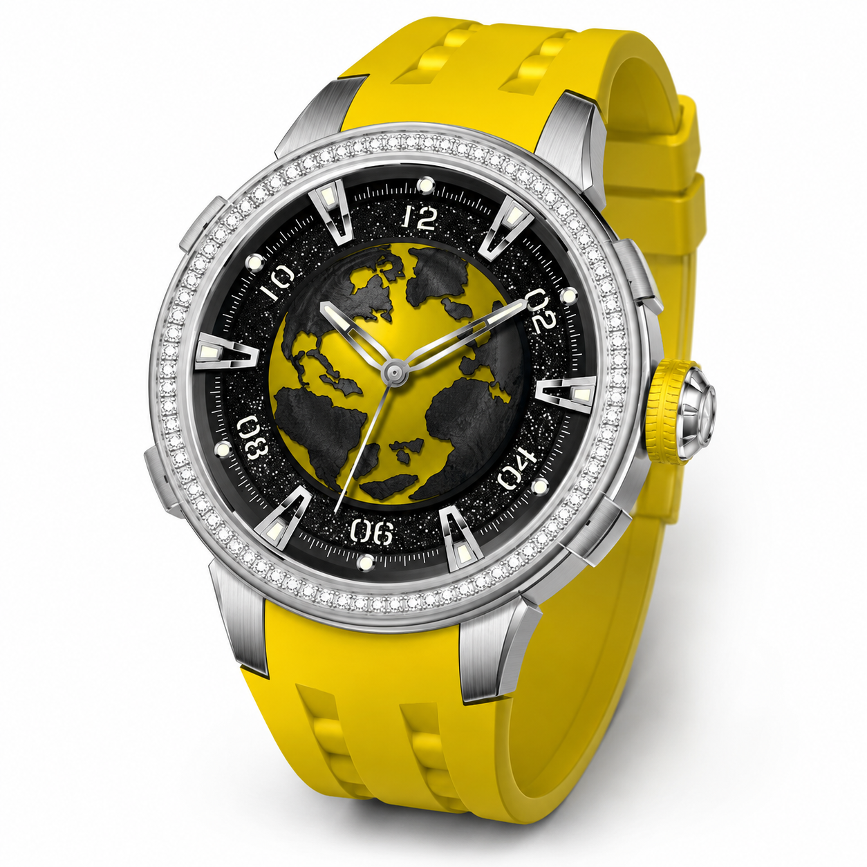 Invicta Objet D Art Nyxer Diamond Automatic Men's Watch - 40.2mm, Yellow with Interchangeable Strap (70116)