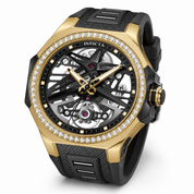 Invicta Objet D Art Diamond Automatic Men's Watch - 43mm, Black with Interchangeable Strap (70118)
