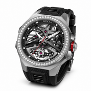 Invicta Objet D Art Diamond Automatic Men's Watch - 43mm, Black with Interchangeable Strap (70124)