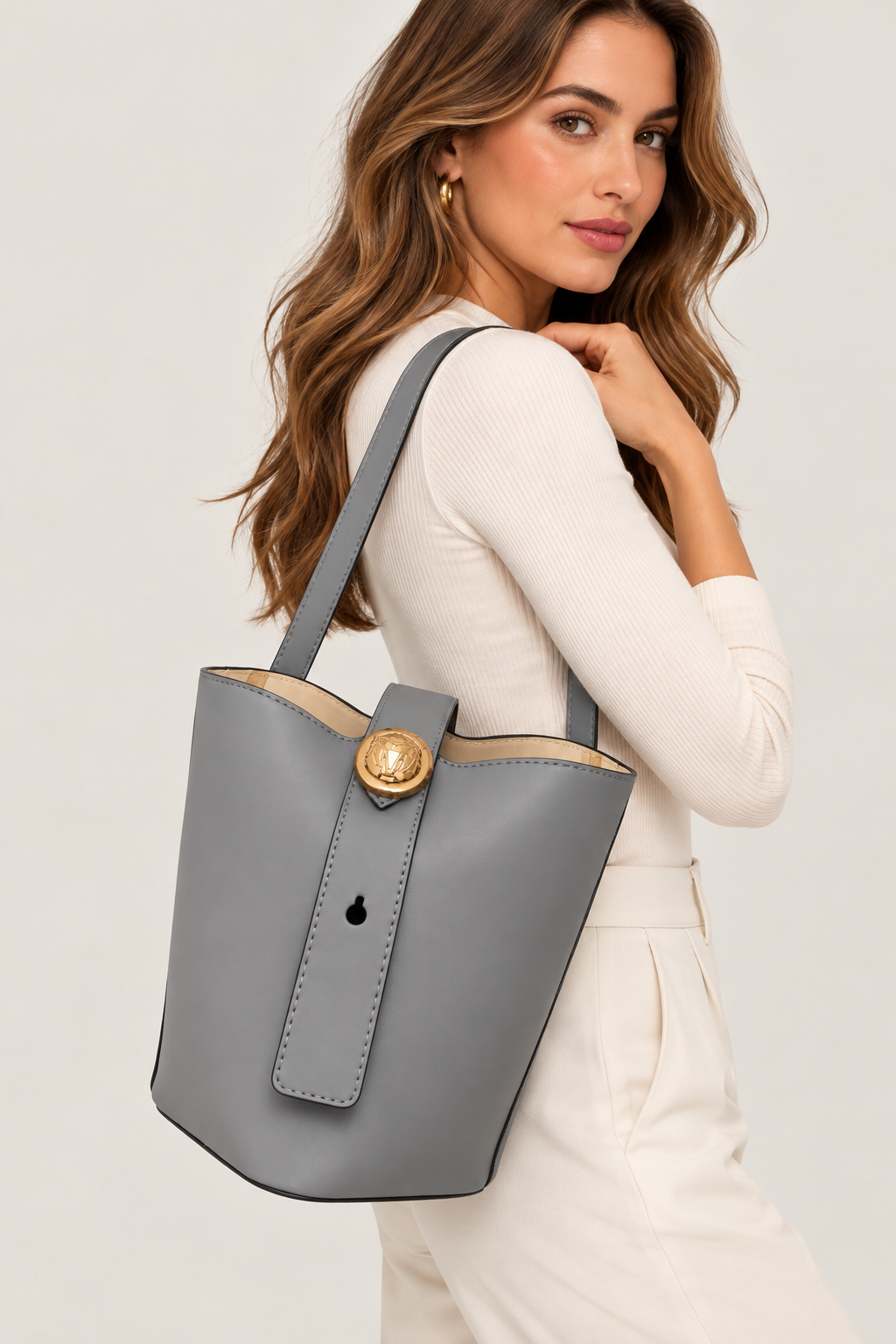 Technomarine Rounded Essence Handbag - Grey (TM-WBAG-008)