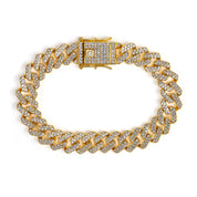 Invicta Elements Men's Iced out Cuban Chain Bracelet, Gold (80828)