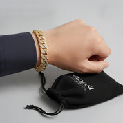 Invicta Elements Men's Iced out Cuban Chain Bracelet, Gold (80860)