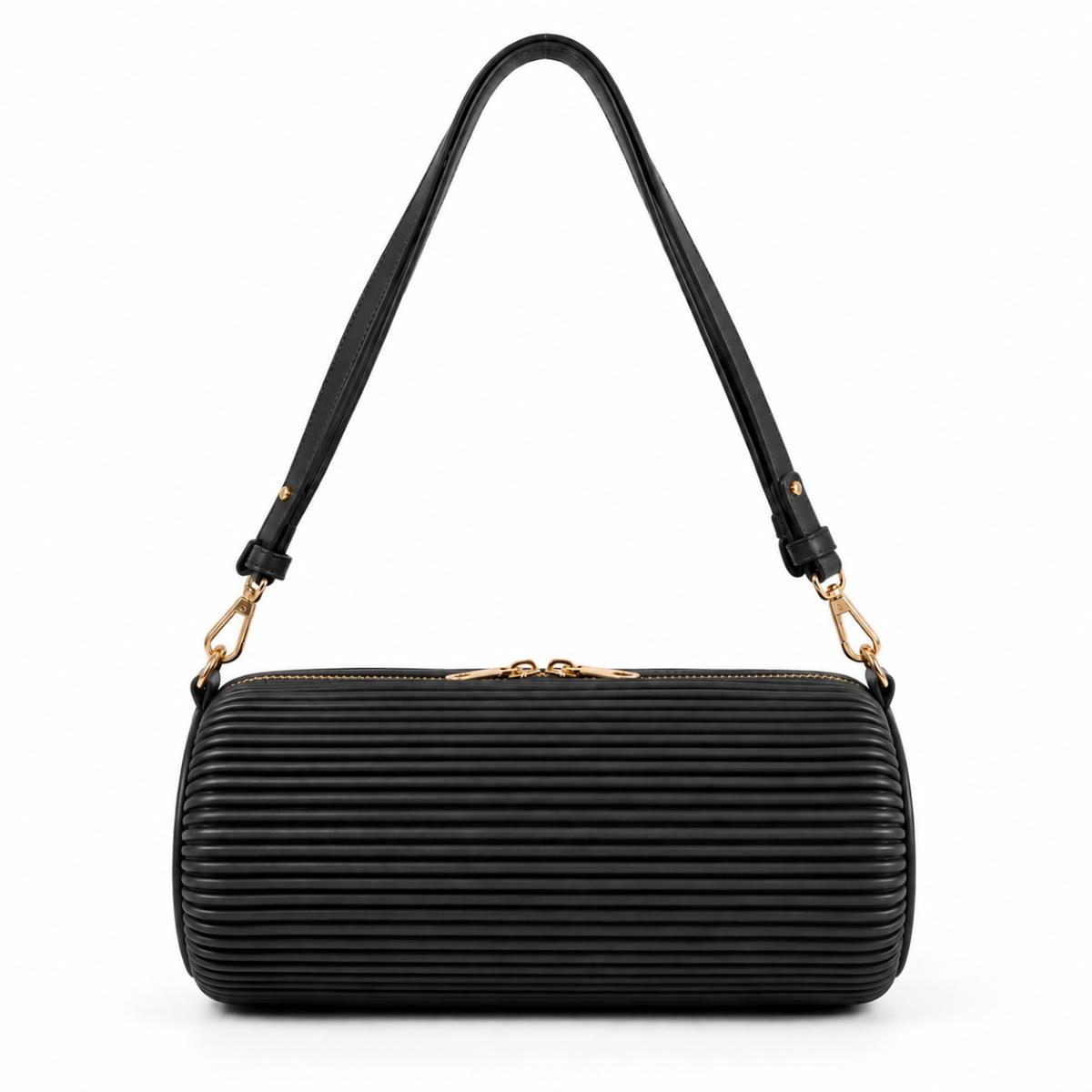 Technomarine Pleated Horizon Hobo Bag - Black (TM-WBAG-016)