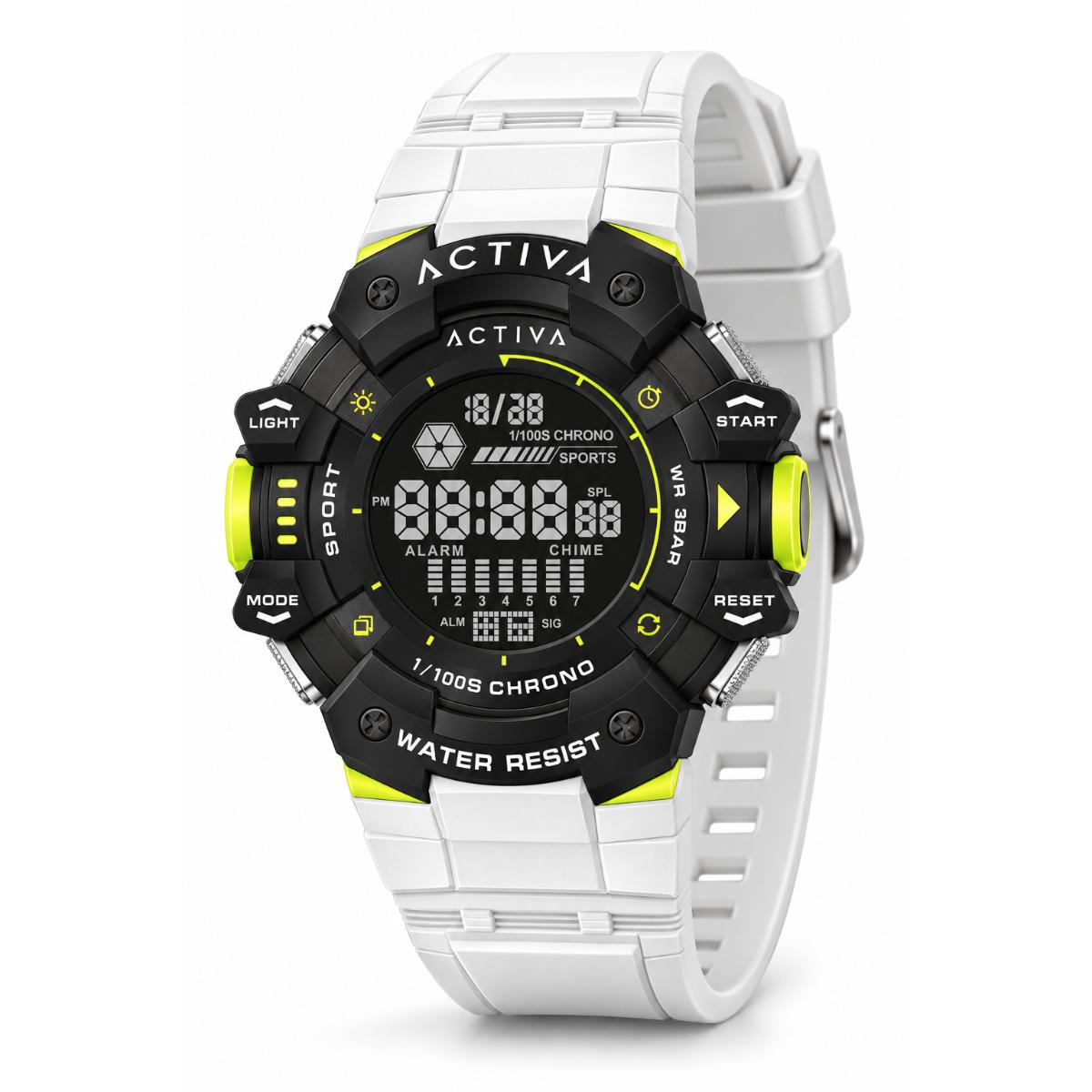 Activa X Invicta Digital Essentials Digital Unisex Watch - 50mm, White (ACW8050-003)