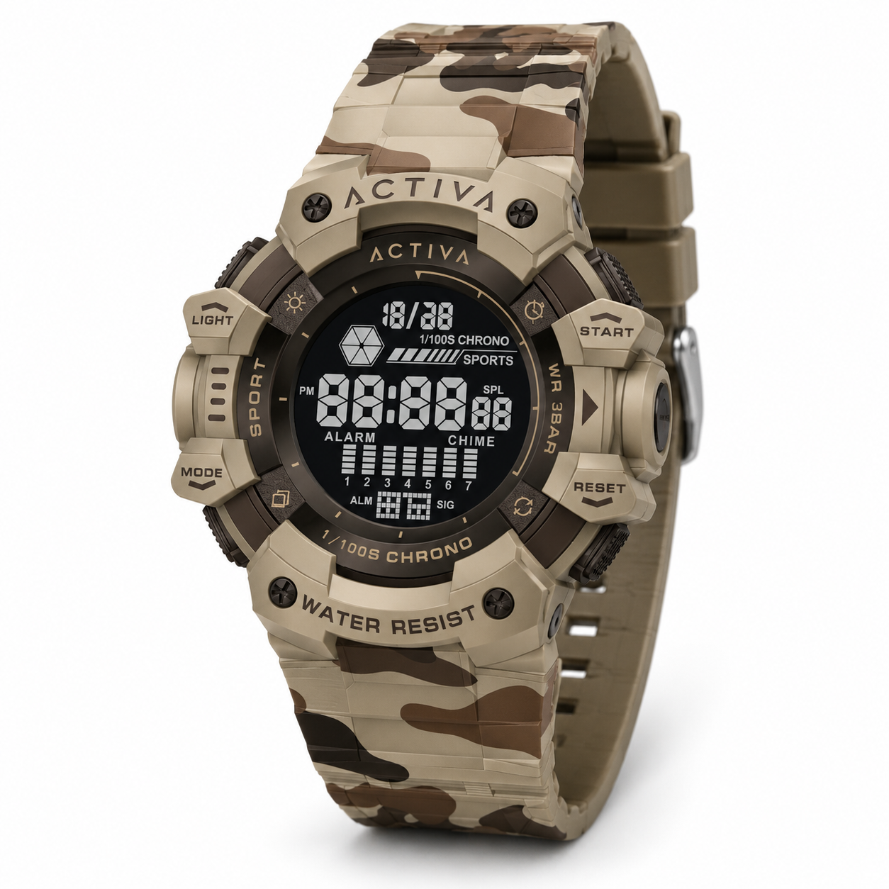Activa X Invicta Digital Essentials Men's, Women's Watch - 50mm, Beige (ACW8050MC-012)