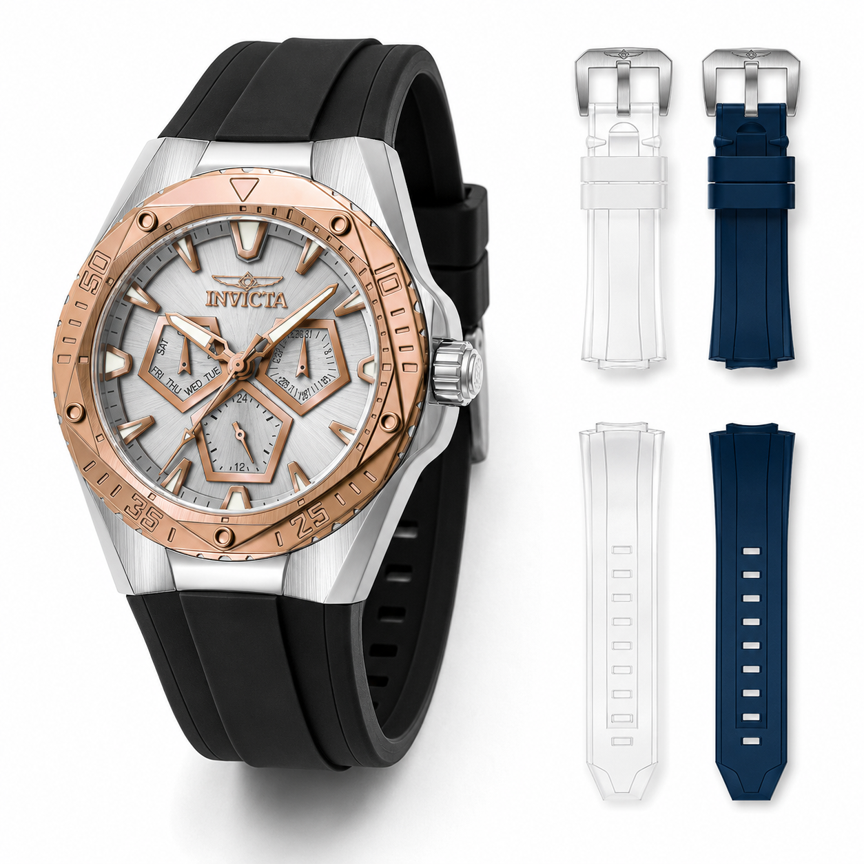 Invicta Speedway Pentora Men's Watch - 45mm, White, Blue, Black with Interchangeable Strap (51129)