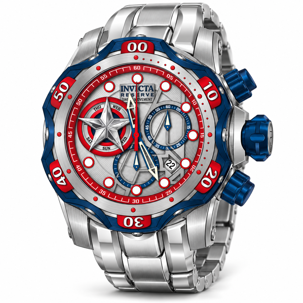 Invicta AS IS - Reserve featuring Ultra rare dials Men's Watch - 52.5mm, White, Steel (50723)