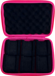 Travel Case Zipper puller Pink case with White Invicta logo - 6 slots (IPM649)