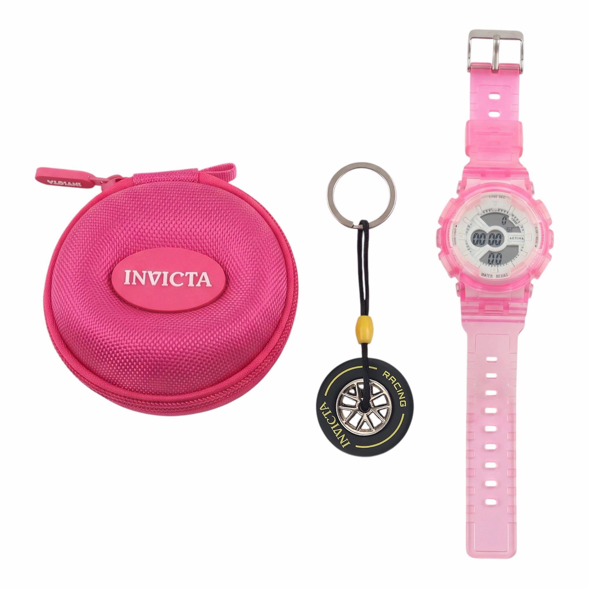 Set Activa Nitro Drift Limited Edition X Invicta  - Digital Unisex Watch - 43mm, Pink (ACW-GA-L-502)
