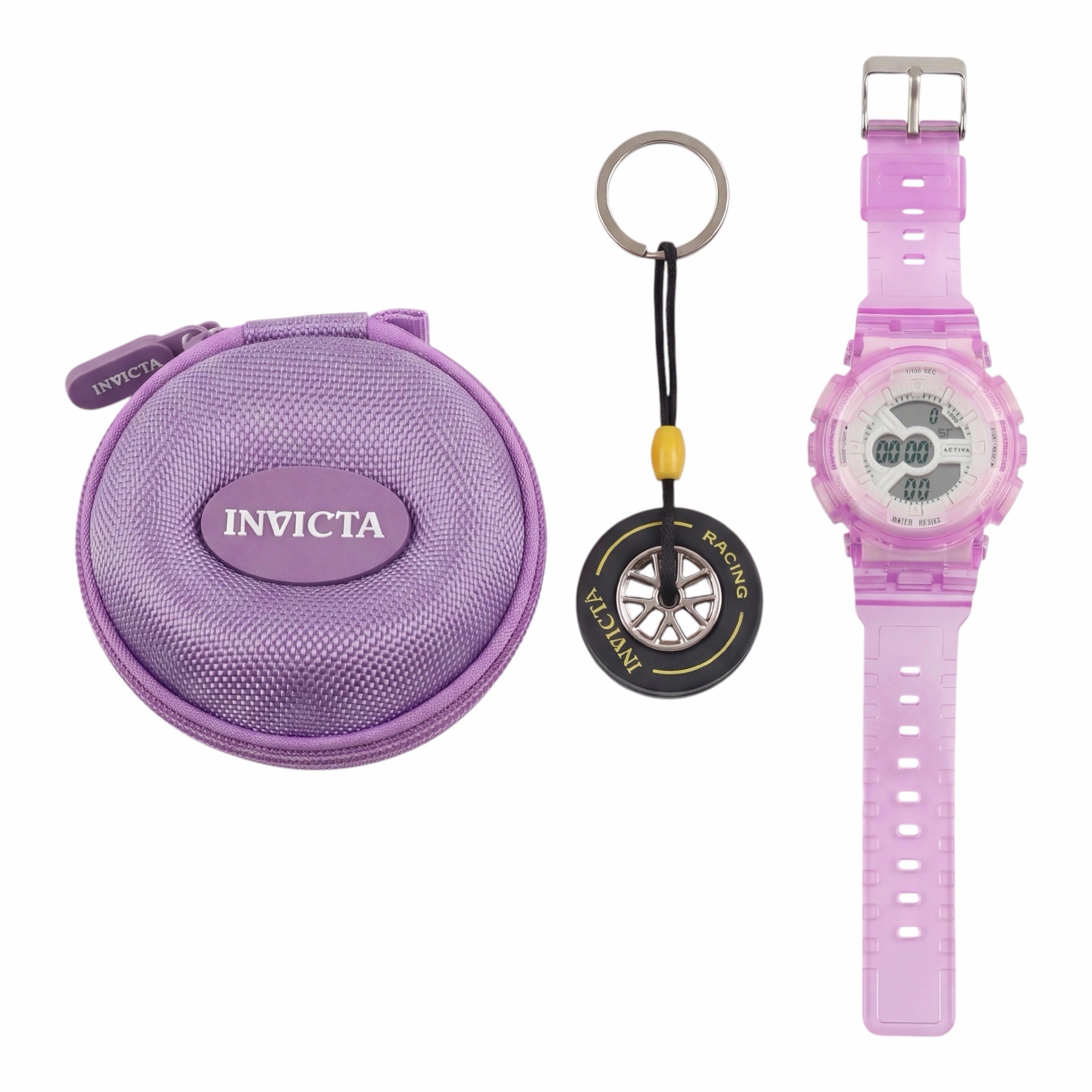 Set Activa Violet Track Limited Edition X Invicta - Digital Unisex Watch - 43mm, Purple (ACW-GA-L-503)