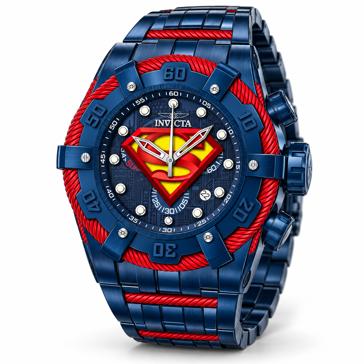 Invicta AS IS - Bolt featuring Ultra rare dials Men's Watch - 53mm, Dark Blue, Red (50747)