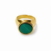 MAYAMAR Malaquite Coin Ring (MM-00763)
